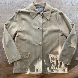 Vintage Suede Chore Coat Western 1950s Size Medium